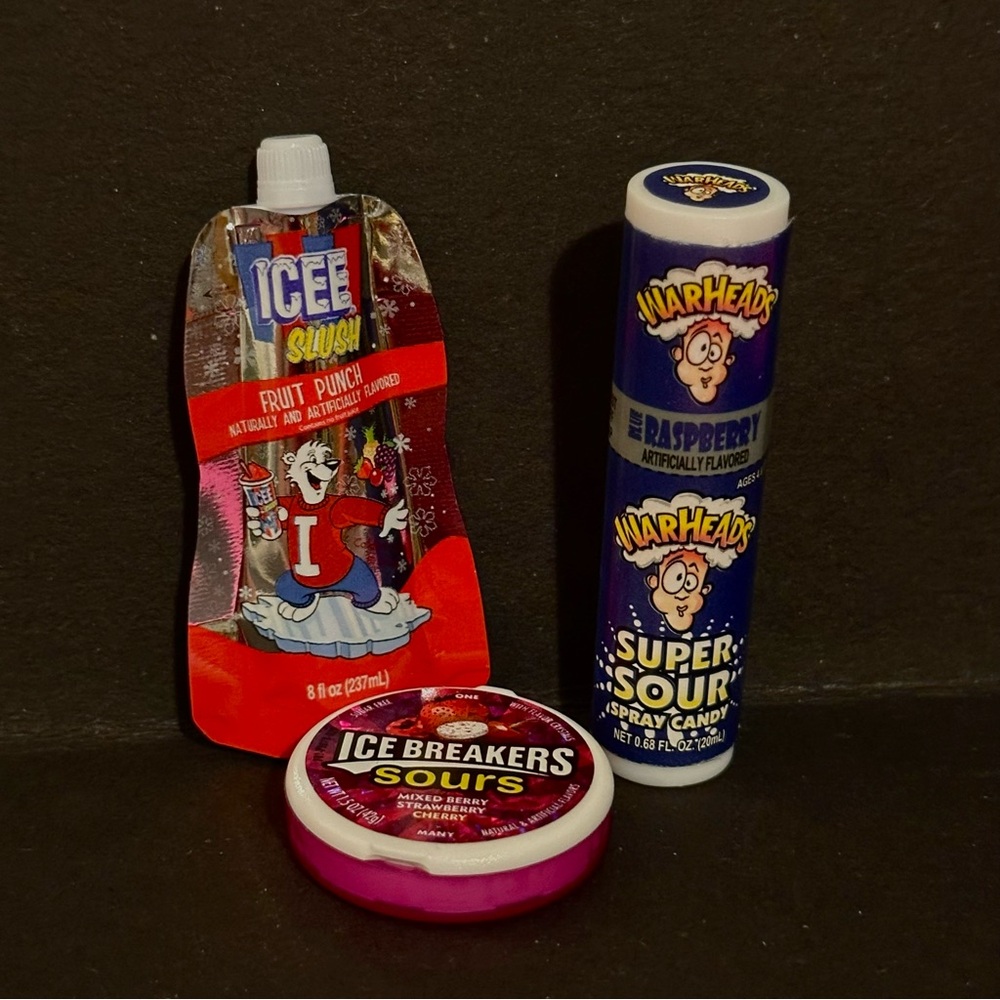 Mini Brands ICEE, Warheads Sour Candy and Ice Breakers Sours Set